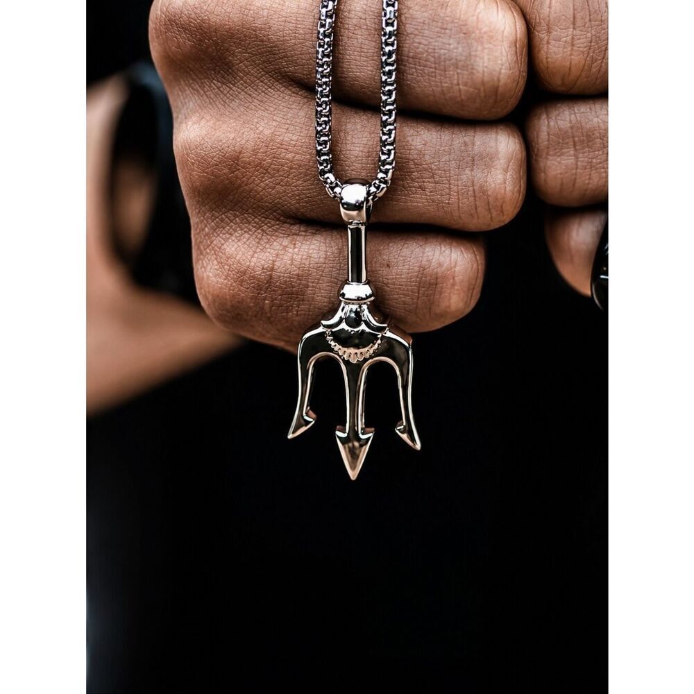 Stainless Steel Pitchfork Necklace